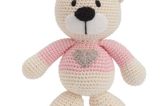 crochet pink bear