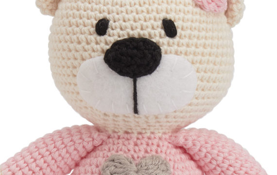 crochet pink bear