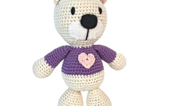 Purple Crochet Bear
