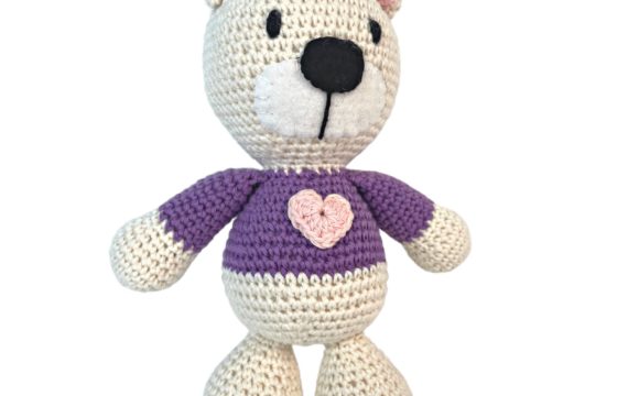 Purple Crochet Bear