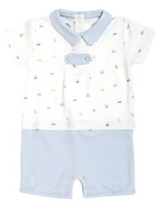 Baby Boy Car and Airplane Shorty Romper