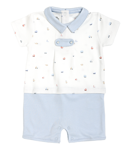 Baby Boy Car and Airplane Shorty Romper