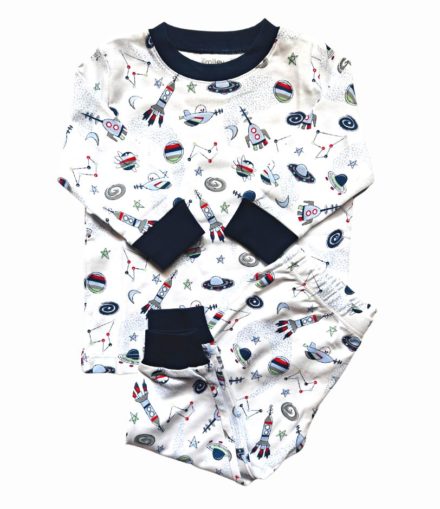 2-Piece Long Sleeve Boy Outer Space Pajamas