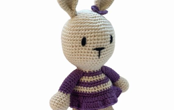 Stuffed Crochet Purple Bunny