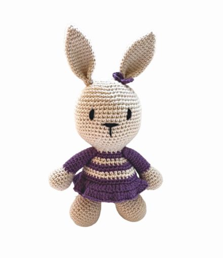 Stuffed Crochet Purple Bunny