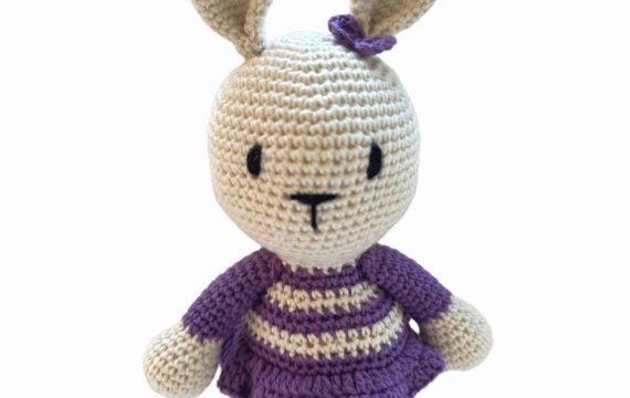 Stuffed Crochet Purple Bunny